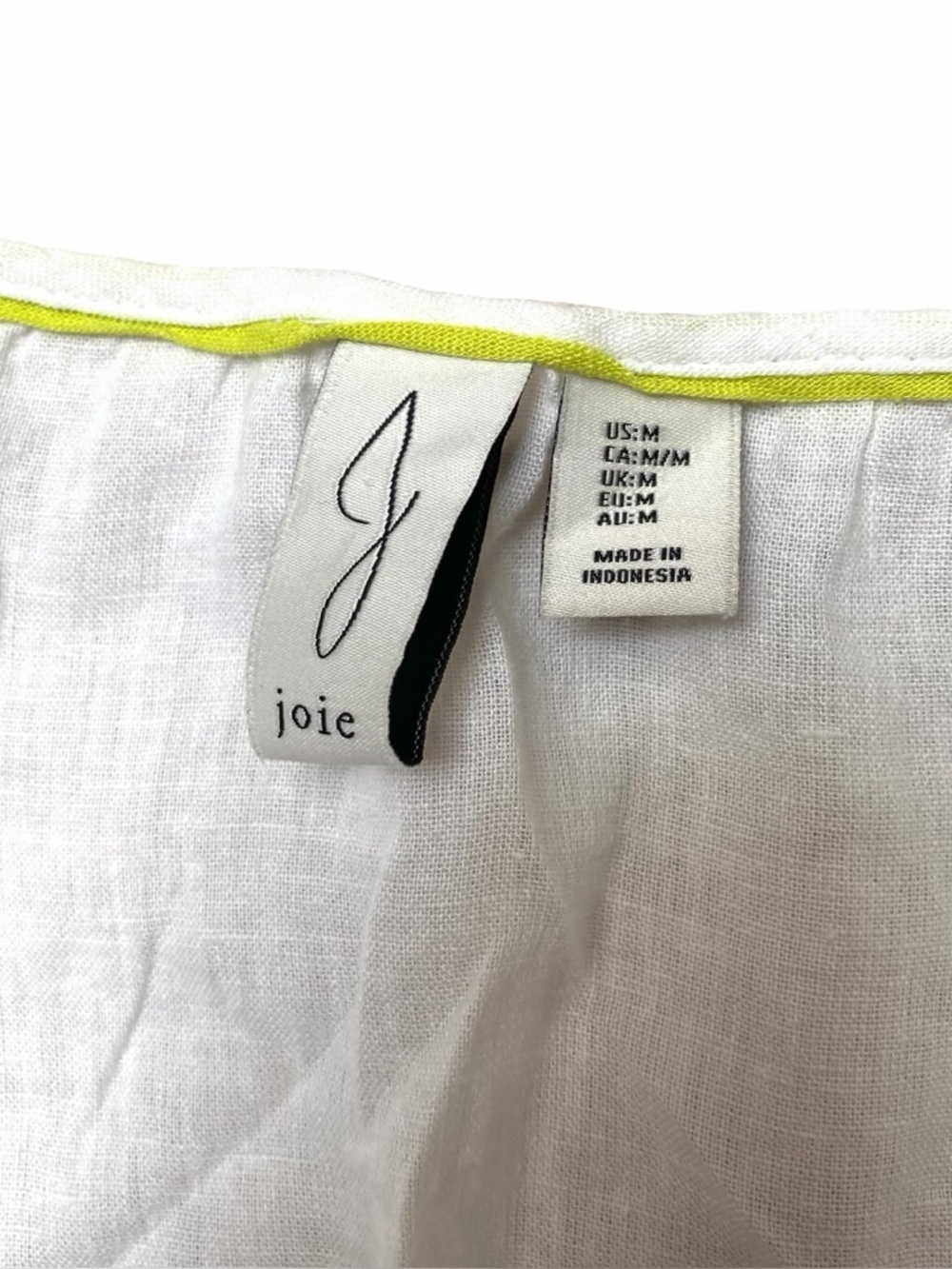 Joie White Linen Blend Beach Cover Up Dress Sheer Tassel Tie Resort Midi Size M - Picture 12 of 13
